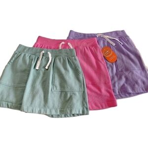 Bundle Girl's Wonder Nation Pockets Fleece Skort L 10-12 Green Pink Purple NWOT